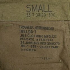 VINTAGE US ARMY UTILITY TROUSERS HBT PANTS 1951 KOREAN WAR SIZE SMALL 30X33(Vintage Us Army Utility Trousers Hbt Pants 1951 Size Small 30x33) -Rare Gear USA Shop DSC 1950