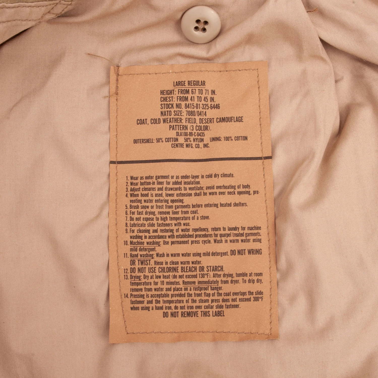 VINTAGE US ARMY M65 FIELD JACKET DESERT CAMO 1989 LARGE REGULAR DEADSTOCK NOS(Vintage Us Army M65 Field Jacket Desert Camouflage 1989 Size Large Regular Deadstock) 2 VINTAGE US ARMY M65 FIELD JACKET DESERT CAMO 1989 LARGE REGULAR DEADSTOCK NOS(Vintage Us Army M65 Field Jacket Desert Camouflage 1989 Size Large Regular Deadstock) - Image 2