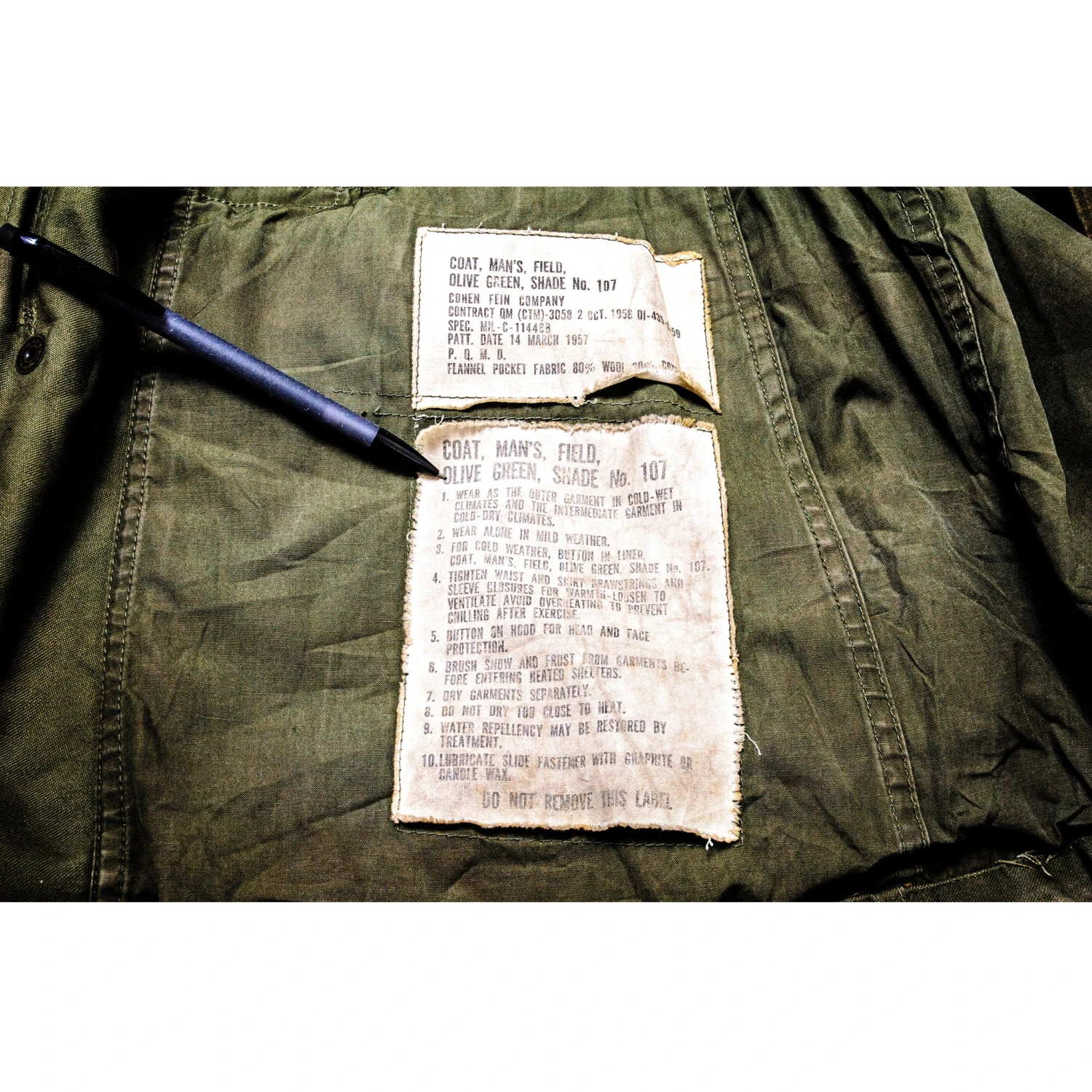 VINTAGE US ARMY M51 FIELD JACKET 1958 PATCHED SIZE XSMALL REGULAR(Us Army M 1951 M51 1958 Field Jacket Korean War Extra Small Regular 6th Air Defense Specialist Patch) 4 VINTAGE US ARMY M51 FIELD JACKET 1958 PATCHED SIZE XSMALL REGULAR(Us Army M 1951 M51 1958 Field Jacket Korean War Extra Small Regular 6th Air Defense Specialist Patch) - Image 4