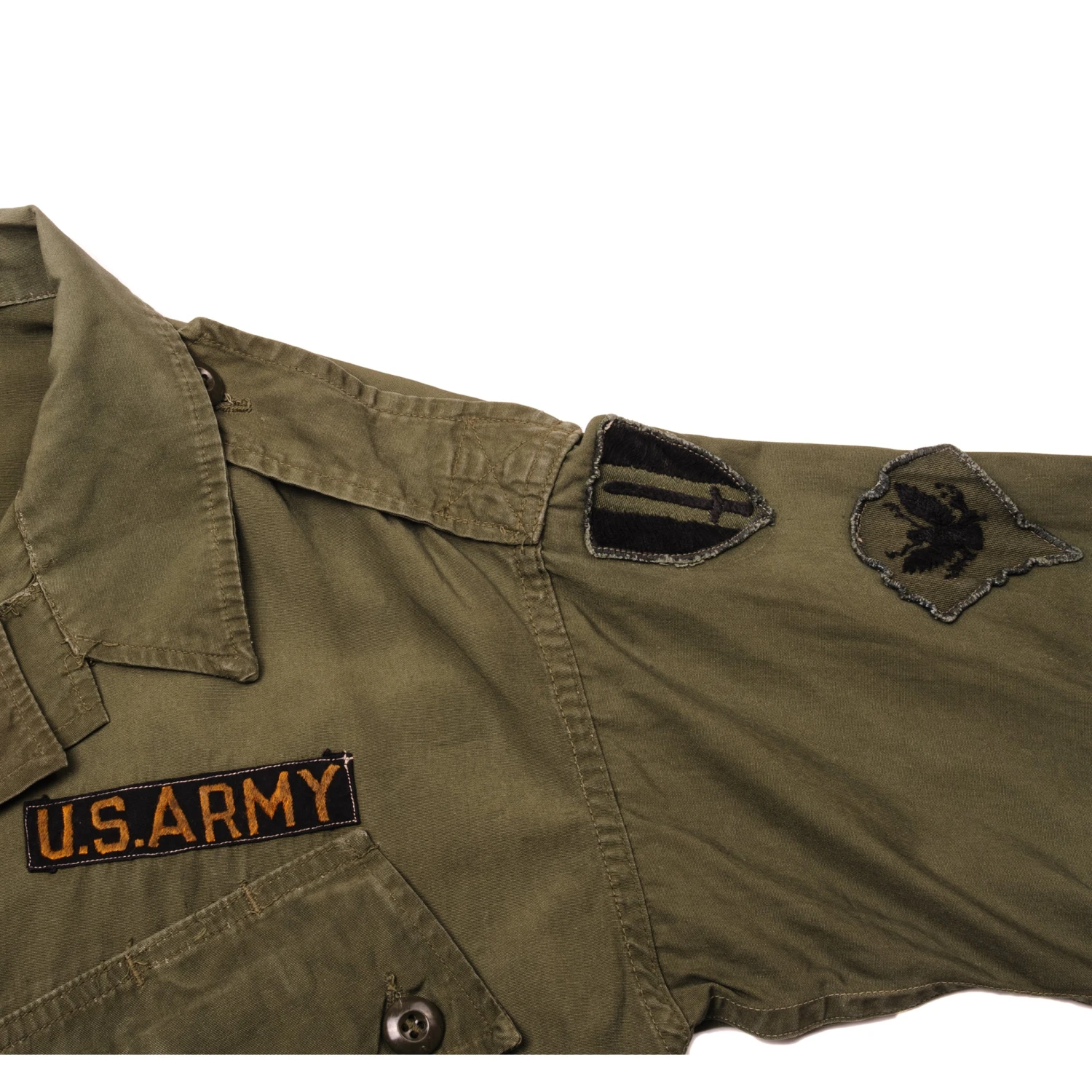 VINTAGE US ARMY TROPICAL COMBAT JACKET FIRST PATTERN 1963 VIETNAM WAR SIZE SMALL LONG WITH PATCHES(Vintage Us Army Tropical Combat Jacket First Pattern 1963 Vietnam War Size Small Long With Patches) 7 VINTAGE US ARMY TROPICAL COMBAT JACKET FIRST PATTERN 1963 VIETNAM WAR SIZE SMALL LONG WITH PATCHES(Vintage Us Army Tropical Combat Jacket First Pattern 1963 Vietnam War Size Small Long With Patches) - Image 7