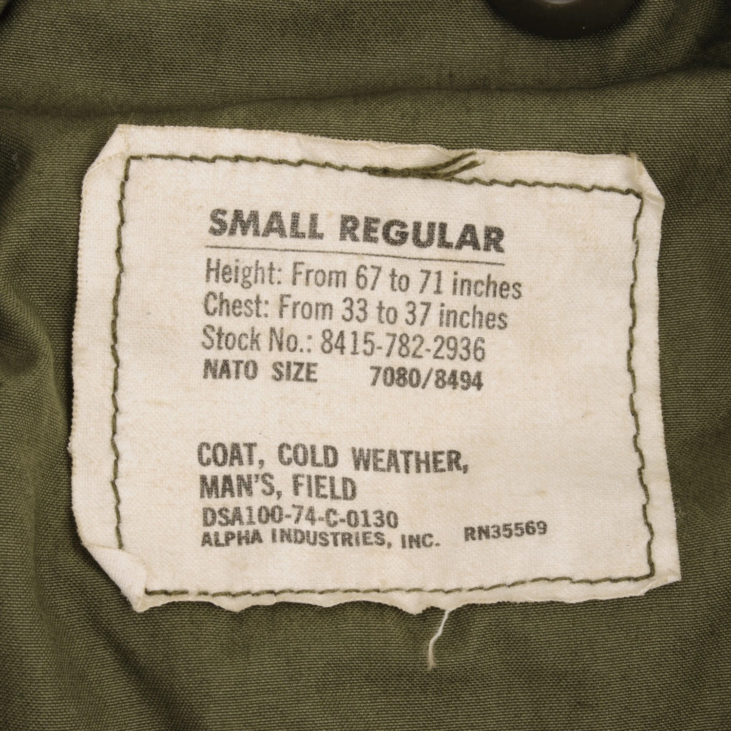 VINTAGE USMC M65 FIELD JACKET STENCIL 1BN 2MAR 1974 VIETNAM WAR SIZE SMALL REG(Vintage Usmc M65 Field Jacket Stencil 1bn 2mar 1974 Vietnam War Size Small Reg) 4 VINTAGE USMC M65 FIELD JACKET STENCIL 1BN 2MAR 1974 VIETNAM WAR SIZE SMALL REG(Vintage Usmc M65 Field Jacket Stencil 1bn 2mar 1974 Vietnam War Size Small Reg) - Image 4