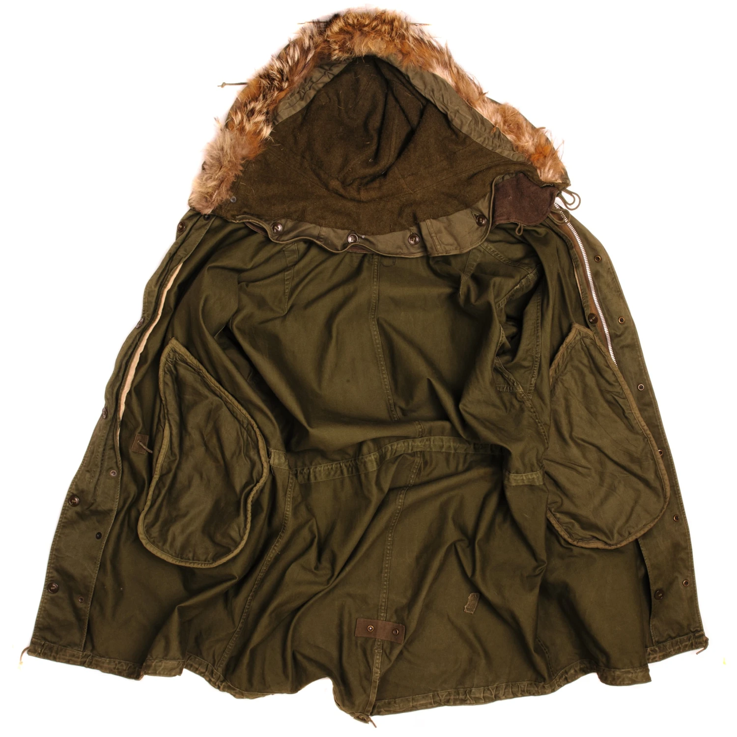 VINTAGE US ARMY M51 FISHTAIL PARKA 1950S COYOTE FUR W LINER SIZE MEDIUM LONG(Vintage Us Army M 1951 M51 Fishtail Parka 1950s Coyote Fur W Liner) 4 VINTAGE US ARMY M51 FISHTAIL PARKA 1950S COYOTE FUR W LINER SIZE MEDIUM LONG(Vintage Us Army M 1951 M51 Fishtail Parka 1950s Coyote Fur W Liner) - Image 4