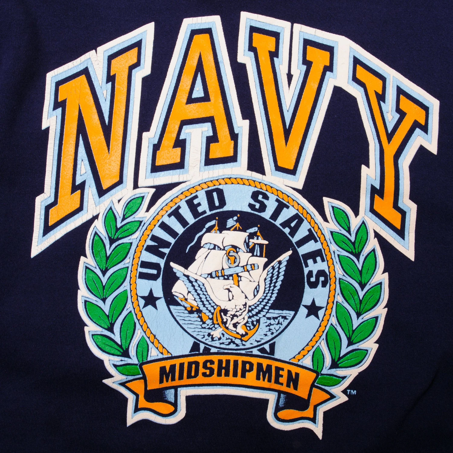 VINTAGE USN US NAVY SWEATSHIRT CREWNECK 1990S SIZE LARGE MADE IN USA(Copy Of Usn Us Navy Sweatshirt Crewneck 1995 Size Large) 4 VINTAGE USN US NAVY SWEATSHIRT CREWNECK 1990S SIZE LARGE MADE IN USA(Copy Of Usn Us Navy Sweatshirt Crewneck 1995 Size Large) - Image 4