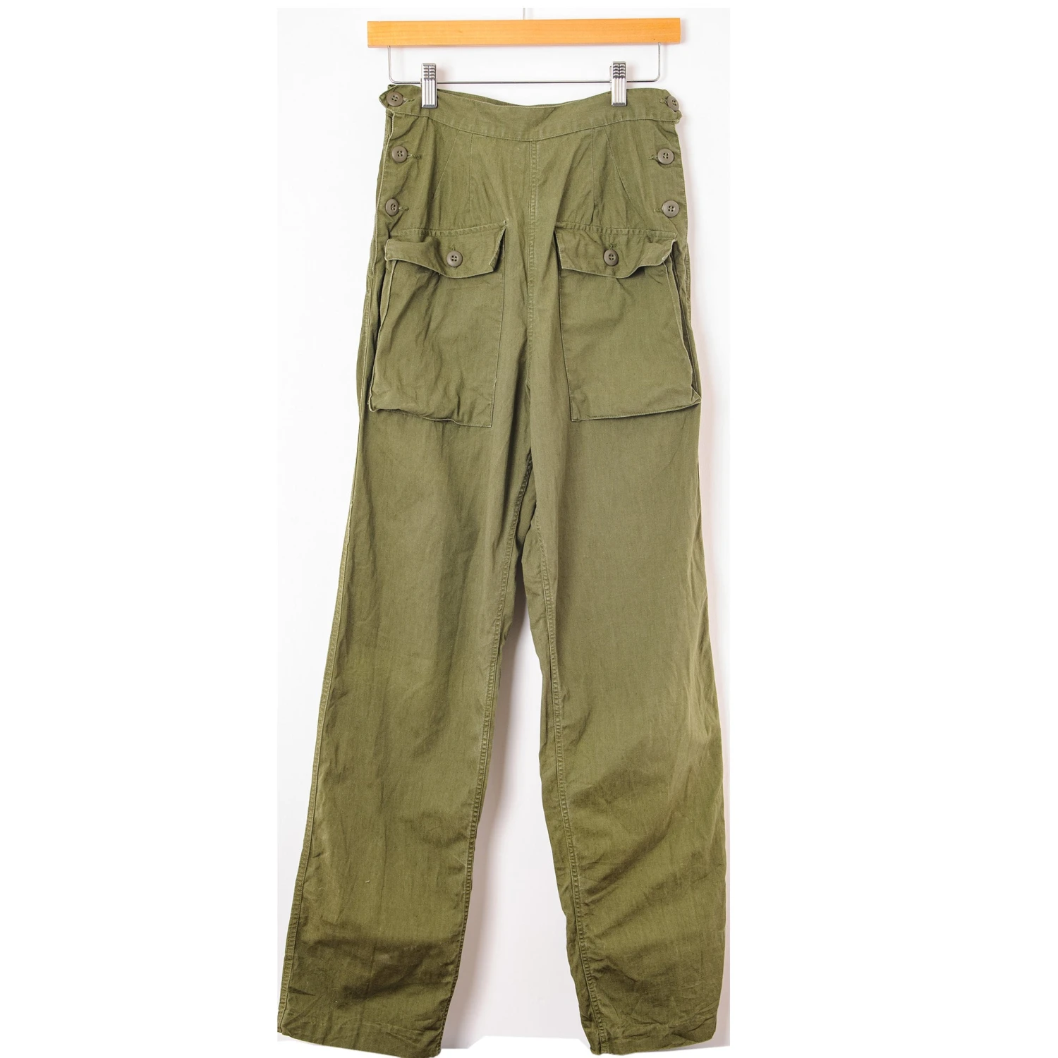 US ARMY FIELD TROUSERS PANTS WOMENS SLACKS 1967 VIETNAM WAR SIZE 26X32(Vietnam War Field Trousers Pants Womens Slacks 1967 Cotton 26x32) 2 US ARMY FIELD TROUSERS PANTS WOMENS SLACKS 1967 VIETNAM WAR SIZE 26X32(Vietnam War Field Trousers Pants Womens Slacks 1967 Cotton 26x32) - Image 2