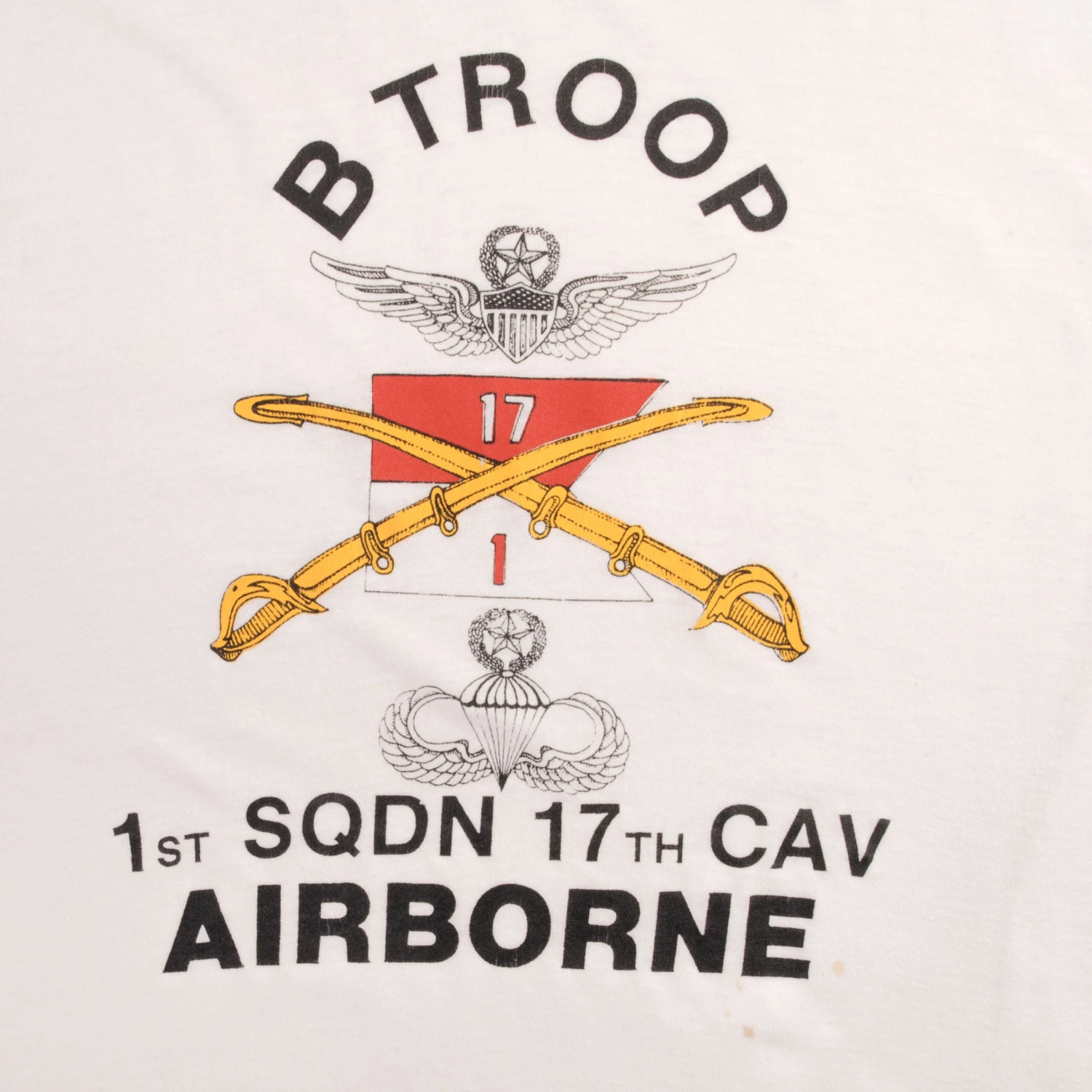 VINTAGE US ARMY B TROOP AIRBORNE 1 SQDN 17 CAV TEE SHIRT 1980S SMALL MADE IN USA(Vintage Us Army B Troop Airborne 1 Sqdn 17 Cav Tee Shirt 1980s Small Made In Usa) 5 VINTAGE US ARMY B TROOP AIRBORNE 1 SQDN 17 CAV TEE SHIRT 1980S SMALL MADE IN USA(Vintage Us Army B Troop Airborne 1 Sqdn 17 Cav Tee Shirt 1980s Small Made In Usa) - Image 5