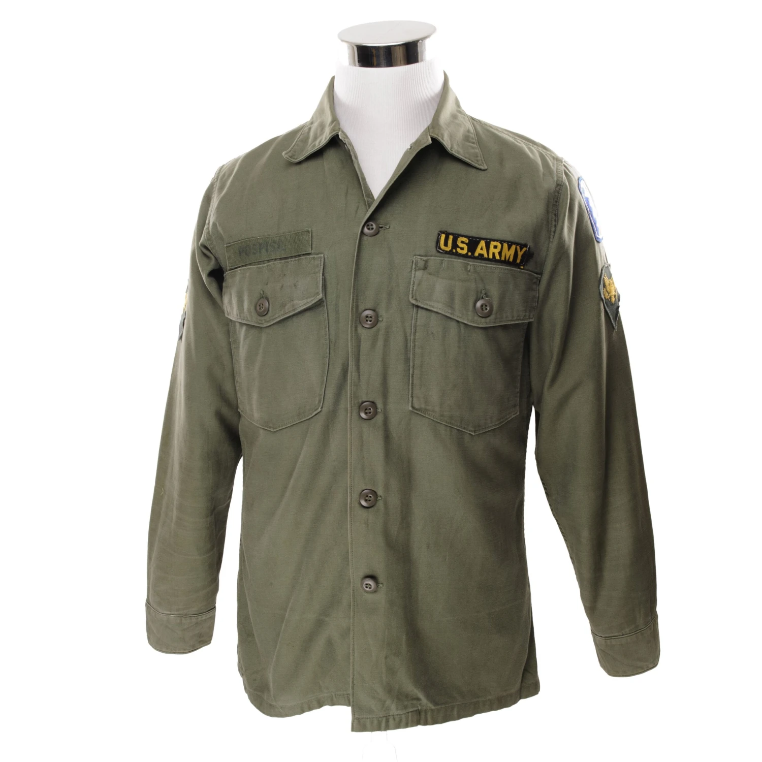 VINTAGE US ARMY 1970S VIETNAM WAR UTILITY SATEEN SHIRT P64 PATCH SIZE 15 1/2 X33(Vintage Us Army 1970s Vietnam War Utility Sateen Shirt P64 Patch Size 15 1 2 X 33) 2 VINTAGE US ARMY 1970S VIETNAM WAR UTILITY SATEEN SHIRT P64 PATCH SIZE 15 1/2 X33(Vintage Us Army 1970s Vietnam War Utility Sateen Shirt P64 Patch Size 15 1 2 X 33) - Image 2