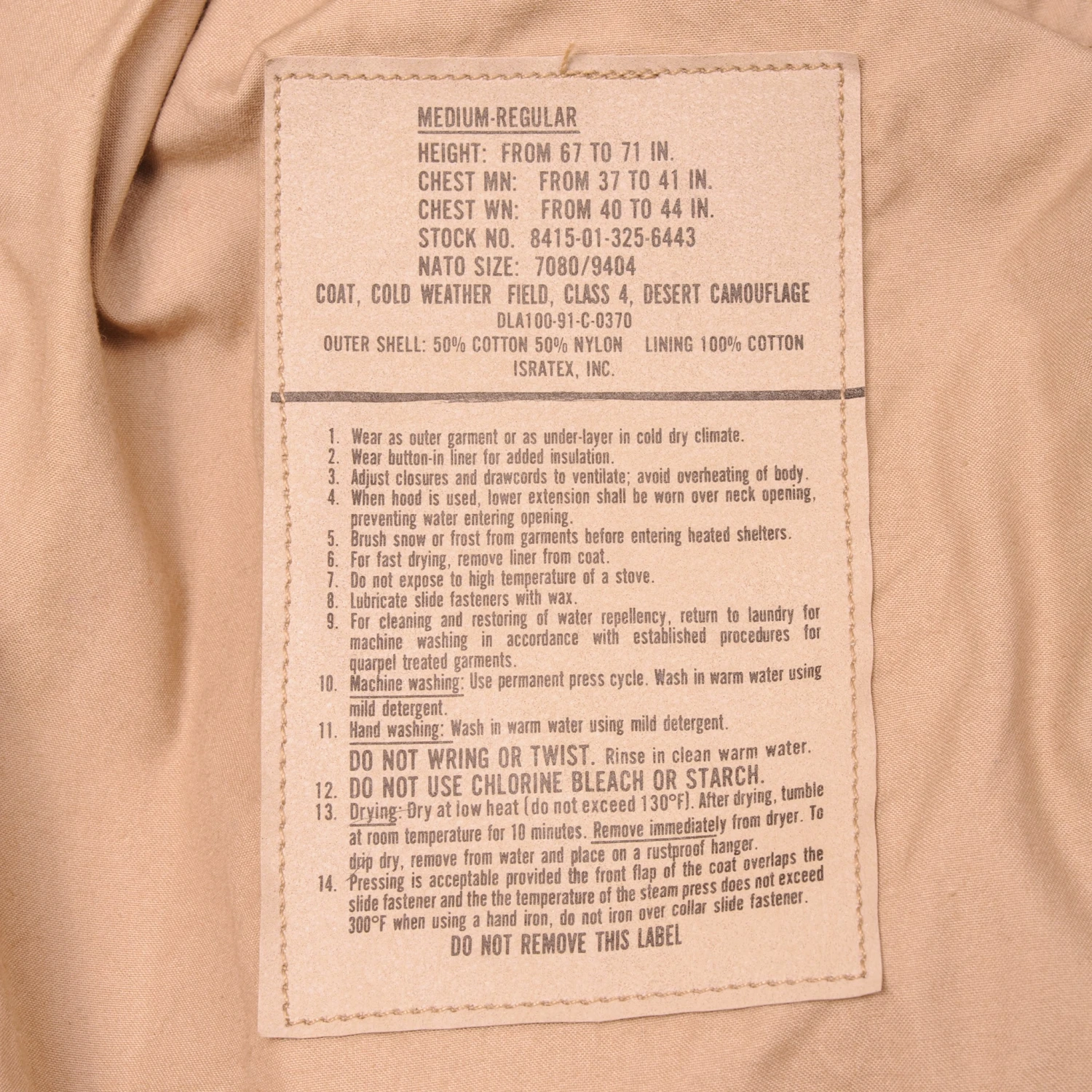 VINTAGE USAF M-1965 M65 DESERT CAMOUFLAGE FIELD JACKET 1991 SIZE MEDIUM REGULAR PATCHED(Vintage Usaf M 1965 M65 Desert Camouflage Field Jacket 1991 Size Medium Regular Patched) 4 VINTAGE USAF M-1965 M65 DESERT CAMOUFLAGE FIELD JACKET 1991 SIZE MEDIUM REGULAR PATCHED(Vintage Usaf M 1965 M65 Desert Camouflage Field Jacket 1991 Size Medium Regular Patched) - Image 4