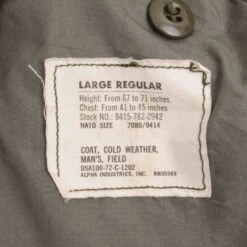 VINTAGE US ARMY M65 ALPHA IND FIELD JACKET 1972 VIETNAM WAR SIZE LARGE REGULAR(Vintage Us Army M65 Alpha Ind Field Jacket 1972 Vietnam War Size Large Regular) -Rare Gear USA Shop DSC 3706