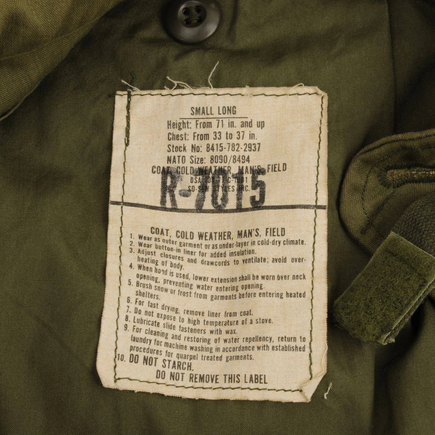 VINTAGE USAF AIR FORCE M65 PATCHED FIELD JACKET VIETNAM WAR 1972 SIZE SMALL LONG(Vintage Usaf Air Force M65 Patched Field Jacket Vietnam War 1972 Size Small Long) 4 VINTAGE USAF AIR FORCE M65 PATCHED FIELD JACKET VIETNAM WAR 1972 SIZE SMALL LONG(Vintage Usaf Air Force M65 Patched Field Jacket Vietnam War 1972 Size Small Long) - Image 4