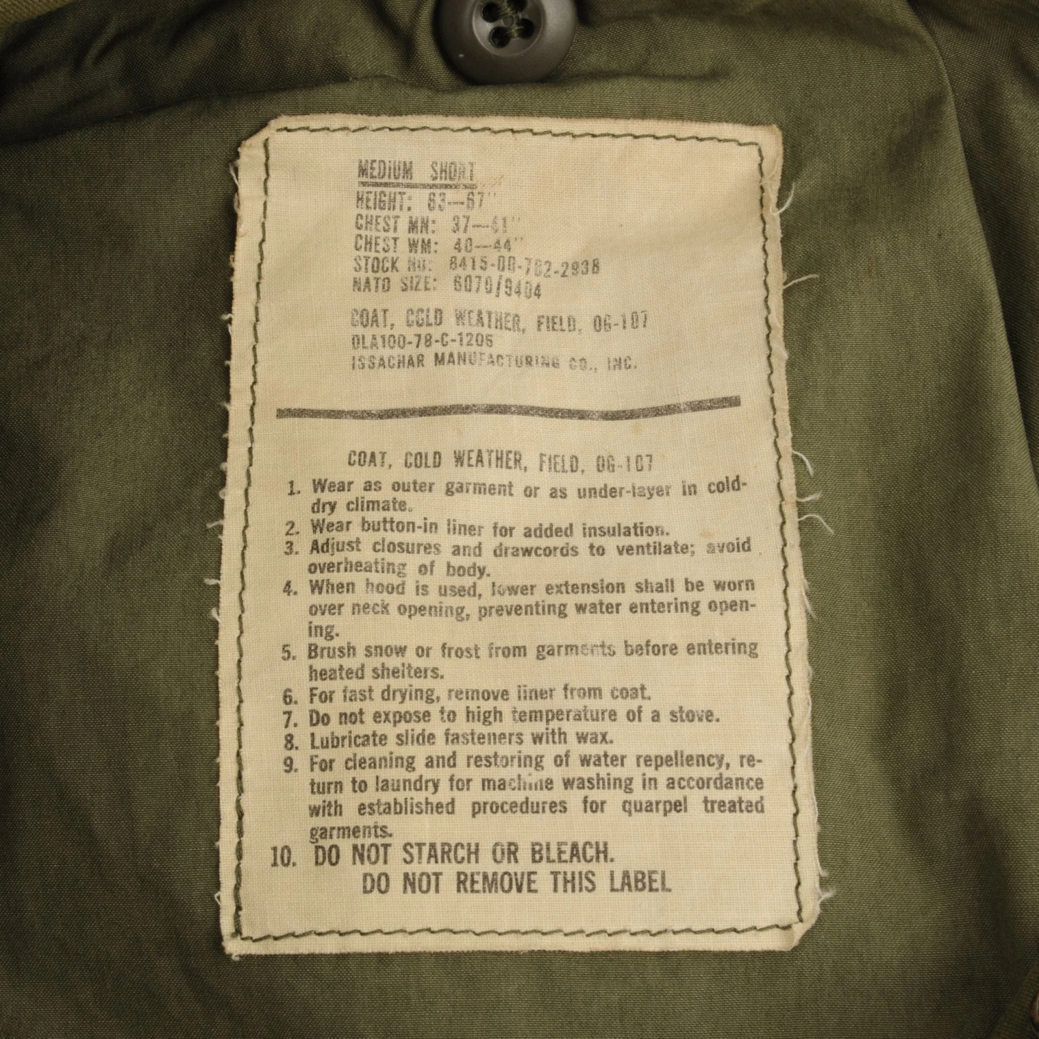 VINTAGE US ARMY PATCHED M65 FIELD JACKET 1978 SIZE MEDIUM SHORT(Vintage Us Army Patched M65 Field Jacket 1978 Size Medium Short) 4 VINTAGE US ARMY PATCHED M65 FIELD JACKET 1978 SIZE MEDIUM SHORT(Vintage Us Army Patched M65 Field Jacket 1978 Size Medium Short) - Image 4