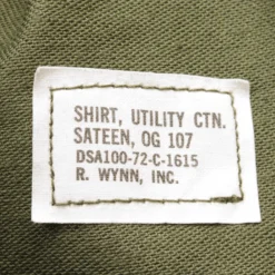 VINTAGE US ARMY SATEEN UTILITY SHIRT P64 VIETNAM WAR 1972 SIZE 15 1/2 X 31 NOS(Copy Of Vintage Us Army Sateen Utility Shirt P 64 P64 Size 16 1 2 X 36 Deadstock) -Rare Gear USA Shop DSC 3820
