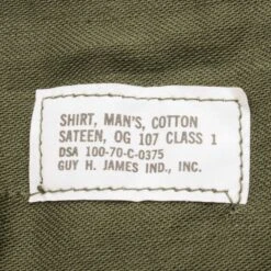 VINTAGE US ARMY SATEEN UTILITY SHIRT P64 VIETNAM WAR 1970 SIZE 14 1/2 X 33 NOS(Vintage Us Army Sateen Utility Shirt P 64 P64 Vietnam War 1970 Size 14 1 2 X 33 Deadstock Nos) -Rare Gear USA Shop DSC 3837