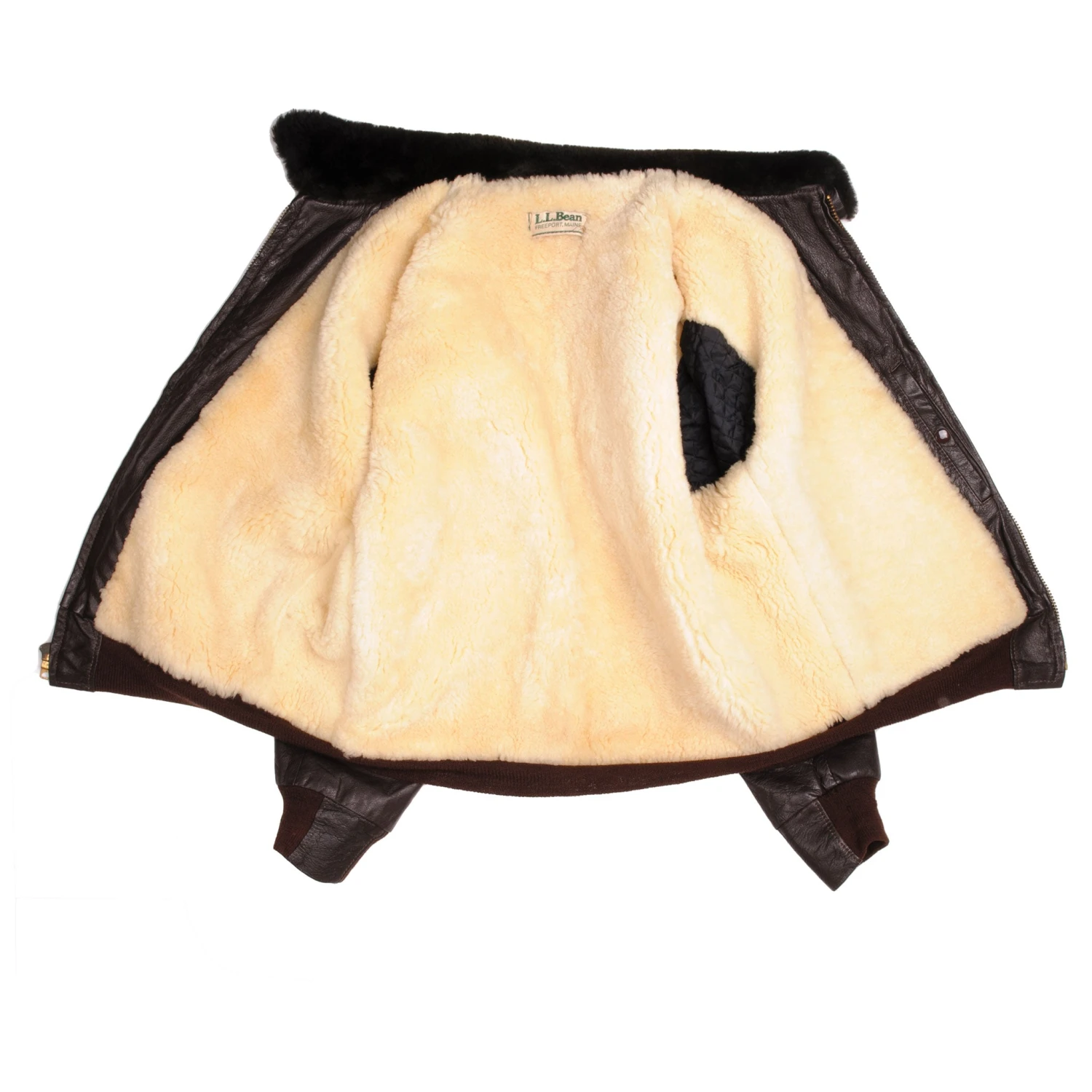 Vintage LL Bean G-1 Flight Bomber Jacket Mens 44 Shearling Goatskin Leather 1960s 1970s(Vintage Ll Bean G 1 Flight Bomber Jacket Mens 44 Shearling Goatskin Leather 1960s 1970s) 7 Vintage LL Bean G-1 Flight Bomber Jacket Mens 44 Shearling Goatskin Leather 1960s 1970s(Vintage Ll Bean G 1 Flight Bomber Jacket Mens 44 Shearling Goatskin Leather 1960s 1970s) - Image 7