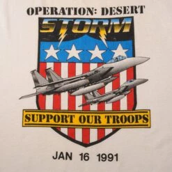 VINTAGE OPERATION : DESERT STORM TEE SHIRT 1991 SIZE MEDIUM MADE IN USA(Vintage Operation Desert Storm Tee Shirt 1991 Size Medium Made In Usa) 9 VINTAGE OPERATION : DESERT STORM TEE SHIRT 1991 SIZE MEDIUM MADE IN USA(Vintage Operation Desert Storm Tee Shirt 1991 Size Medium Made In Usa) -Rare Gear USA Shop DSC 4269 1