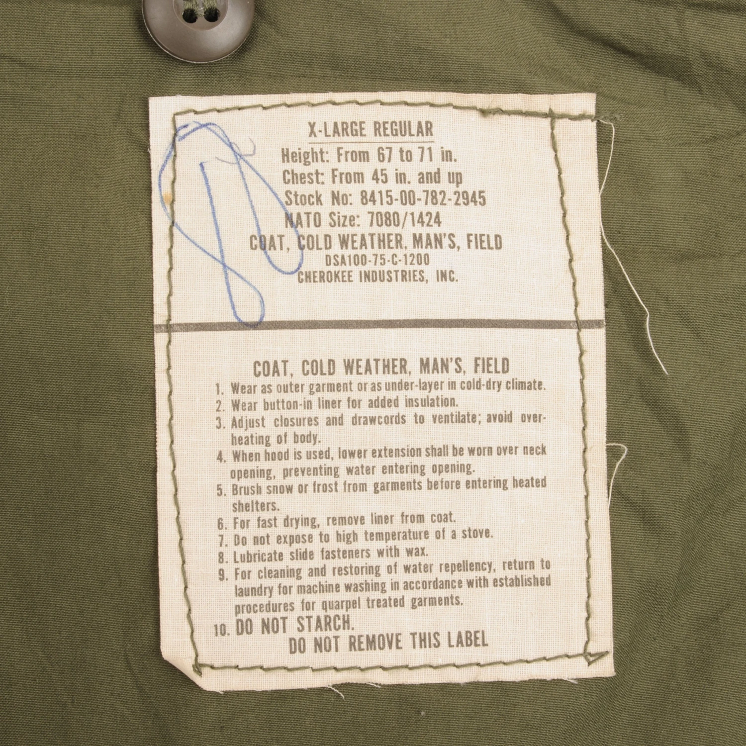 VINTAGE US ARMY M65 M-1965 FIELD JACKET 1975 VIETNAM WAR SIZE XL REGULAR(Vintage Us Army M65 Alpha Ind Field Jacket 1970s Vietnam War Size Large Regular) 5 VINTAGE US ARMY M65 M-1965 FIELD JACKET 1975 VIETNAM WAR SIZE XL REGULAR(Vintage Us Army M65 Alpha Ind Field Jacket 1970s Vietnam War Size Large Regular) - Image 5