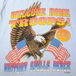 VINTAGE US MILITARY DESERT STORM WELCOME HOME TROOPS TEE SHIRT 1990S SIZE LARGE(Vintage Us Military Welcome Home Troops Tee Shirt Size Large) -Rare Gear USA Shop DSC 4300 1