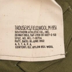 VINTAGE US ARMY M51 FIELD WOOL TROUSERS PANTS 1952 KOREAN WAR SZE MEDIUM REGULAR(Vintage Us Army M51 Field Wool Trousers Pants 1952 Korean War Sze Medium Regular) 11 VINTAGE US ARMY M51 FIELD WOOL TROUSERS PANTS 1952 KOREAN WAR SZE MEDIUM REGULAR(Vintage Us Army M51 Field Wool Trousers Pants 1952 Korean War Sze Medium Regular) -Rare Gear USA Shop DSC 4536