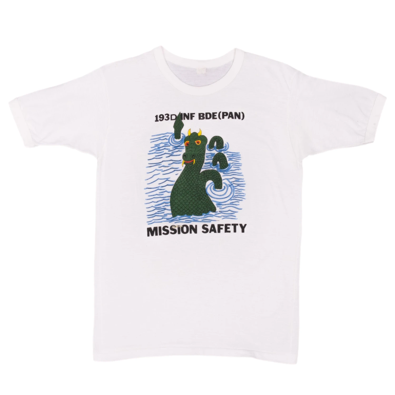 VINTAGE 193 INF BDE MISSION SAFETY DRAGON TEE SHIRT 1960S SIZE SMALL(Vintage 193 Inf Bde Mission Safety Dragon Tee Shirt 1980s Size Small) 2 VINTAGE 193 INF BDE MISSION SAFETY DRAGON TEE SHIRT 1960S SIZE SMALL(Vintage 193 Inf Bde Mission Safety Dragon Tee Shirt 1980s Size Small) - Image 2