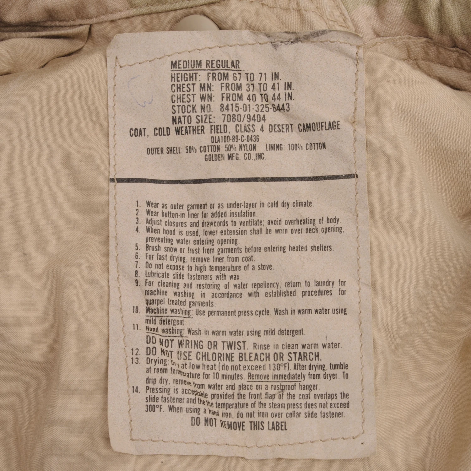 VINTAGE US ARMY M65 FIELD JACKET DESERT CAMO 1989 OPERATION DESERT STORM MEDIUM(Vintage Us Army M65 Field Jacket Desert Camo 1989 Operation Desert Storm Medium) 4 VINTAGE US ARMY M65 FIELD JACKET DESERT CAMO 1989 OPERATION DESERT STORM MEDIUM(Vintage Us Army M65 Field Jacket Desert Camo 1989 Operation Desert Storm Medium) - Image 4