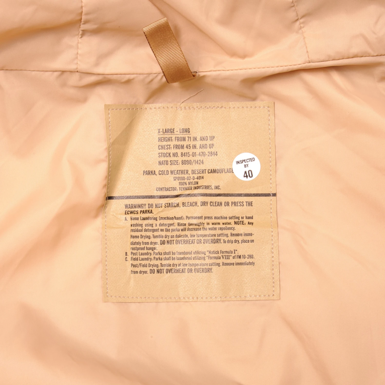 VINTAGE US ARMY ECWCS PARKA DESERT CAMO 2002 SIZE XL LONG NOS(Vintage Us Army M 1965 M65 Parka Desert Camo 2002 Size Xl Long Nos) 5 VINTAGE US ARMY ECWCS PARKA DESERT CAMO 2002 SIZE XL LONG NOS(Vintage Us Army M 1965 M65 Parka Desert Camo 2002 Size Xl Long Nos) - Image 5