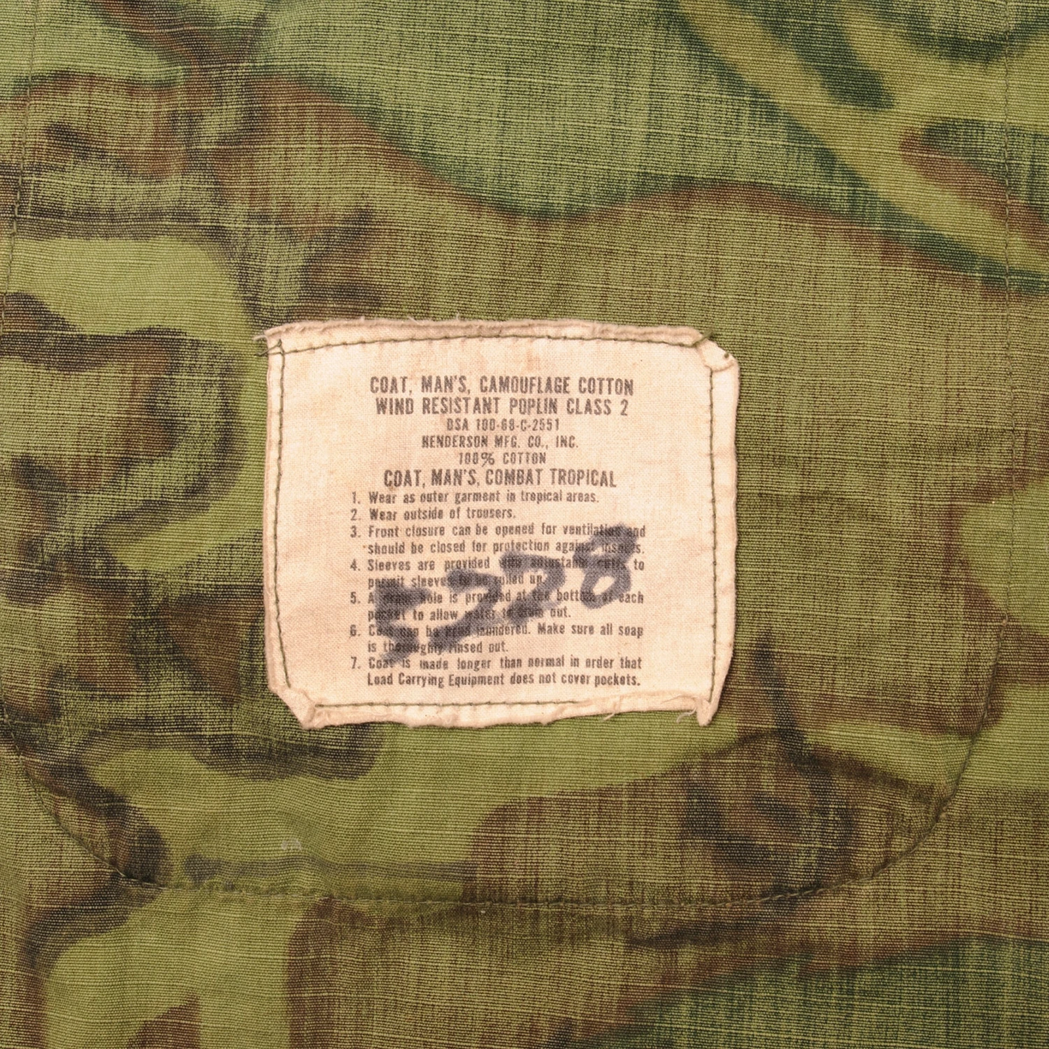 VINTAGE US ARMY TROPICAL COMBAT JACKET 4TH PATTERN ERDL CAMO 1968 VIETNAM WAR SIZE SMALL REGULAR(Vintage Us Army Tropical Combat Jacket 4th Pattern Erdl 1968 Vietnam War Size Small Short) 5 VINTAGE US ARMY TROPICAL COMBAT JACKET 4TH PATTERN ERDL CAMO 1968 VIETNAM WAR SIZE SMALL REGULAR(Vintage Us Army Tropical Combat Jacket 4th Pattern Erdl 1968 Vietnam War Size Small Short) - Image 5