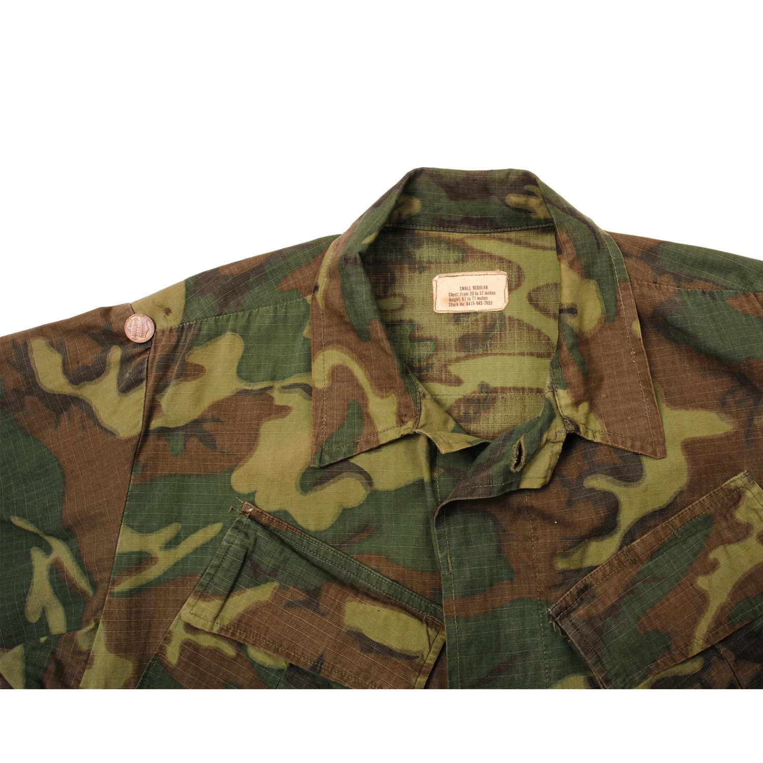 VINTAGE US ARMY TROPICAL COMBAT JACKET 4TH PATTERN ERDL CAMO 1968 VIETNAM WAR SIZE SMALL REGULAR(Vintage Us Army Tropical Combat Jacket 4th Pattern Erdl 1968 Vietnam War Size Small Short) 6 VINTAGE US ARMY TROPICAL COMBAT JACKET 4TH PATTERN ERDL CAMO 1968 VIETNAM WAR SIZE SMALL REGULAR(Vintage Us Army Tropical Combat Jacket 4th Pattern Erdl 1968 Vietnam War Size Small Short) - Image 6