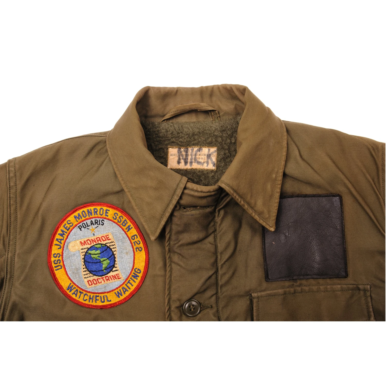 VINTAGE US NAVY A-2 A2 DECK JACKET 1964 SIZE MEDIUM WITH PATCH USS JAMES MONROE SSBN 622(Vintage Us Navy A 2 Deck Jacket 1964 Size Medium With Patch) 2 VINTAGE US NAVY A-2 A2 DECK JACKET 1964 SIZE MEDIUM WITH PATCH USS JAMES MONROE SSBN 622(Vintage Us Navy A 2 Deck Jacket 1964 Size Medium With Patch) - Image 2