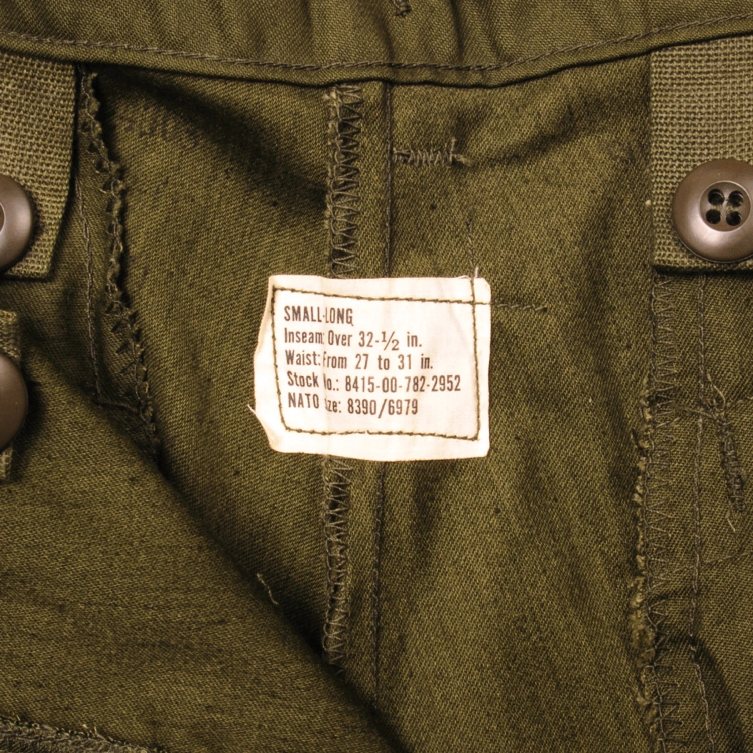 VINTAGE US ARMY M65 FIELD PANTS SATEEN 1976 VIETNAM WAR SIZE SMALL LONG(Vintage Us Army Tropical Combat Pants Vietnam War Size Small) 4 VINTAGE US ARMY M65 FIELD PANTS SATEEN 1976 VIETNAM WAR SIZE SMALL LONG(Vintage Us Army Tropical Combat Pants Vietnam War Size Small) - Image 4