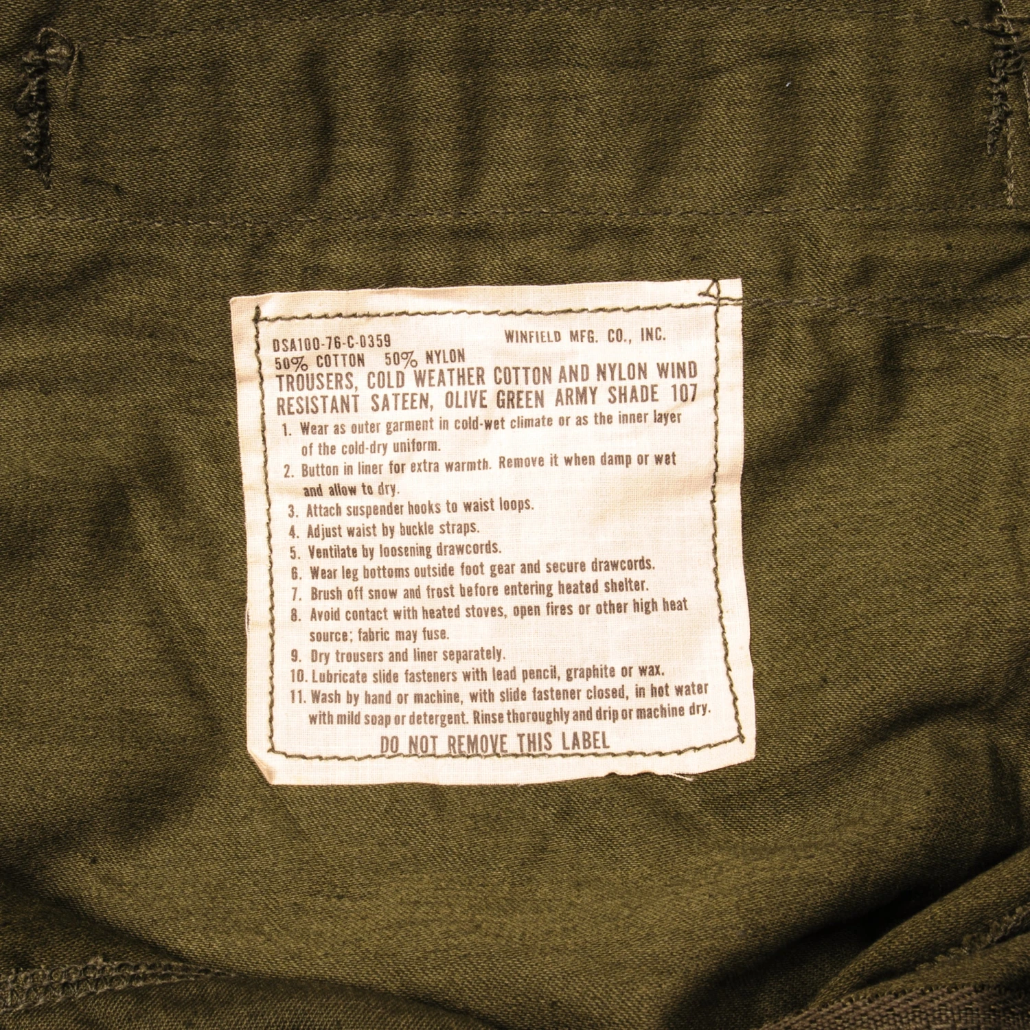 VINTAGE US ARMY M65 FIELD PANTS SATEEN 1976 VIETNAM WAR SIZE SMALL LONG(Vintage Us Army Tropical Combat Pants Vietnam War Size Small) 5 VINTAGE US ARMY M65 FIELD PANTS SATEEN 1976 VIETNAM WAR SIZE SMALL LONG(Vintage Us Army Tropical Combat Pants Vietnam War Size Small) - Image 5