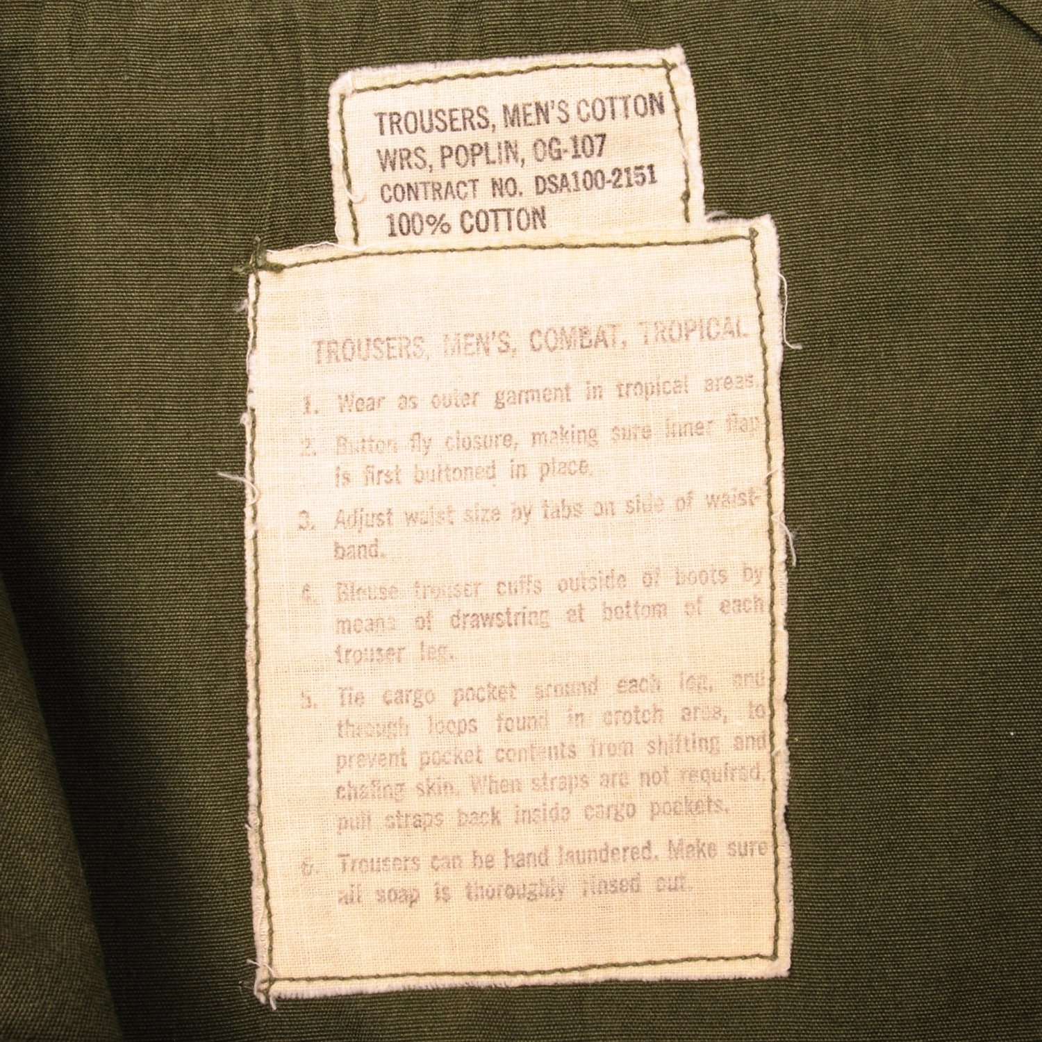 VINTAGE US ARMY TROPICAL COMBAT PANTS 4TH PATTERN 1966 VIETNAM WAR SIZE MEDIUM SHORT(Vintage Us Army Tropical Combat Pants 4th Pattern Vietnam War Size Medium) 4 VINTAGE US ARMY TROPICAL COMBAT PANTS 4TH PATTERN 1966 VIETNAM WAR SIZE MEDIUM SHORT(Vintage Us Army Tropical Combat Pants 4th Pattern Vietnam War Size Medium) - Image 4