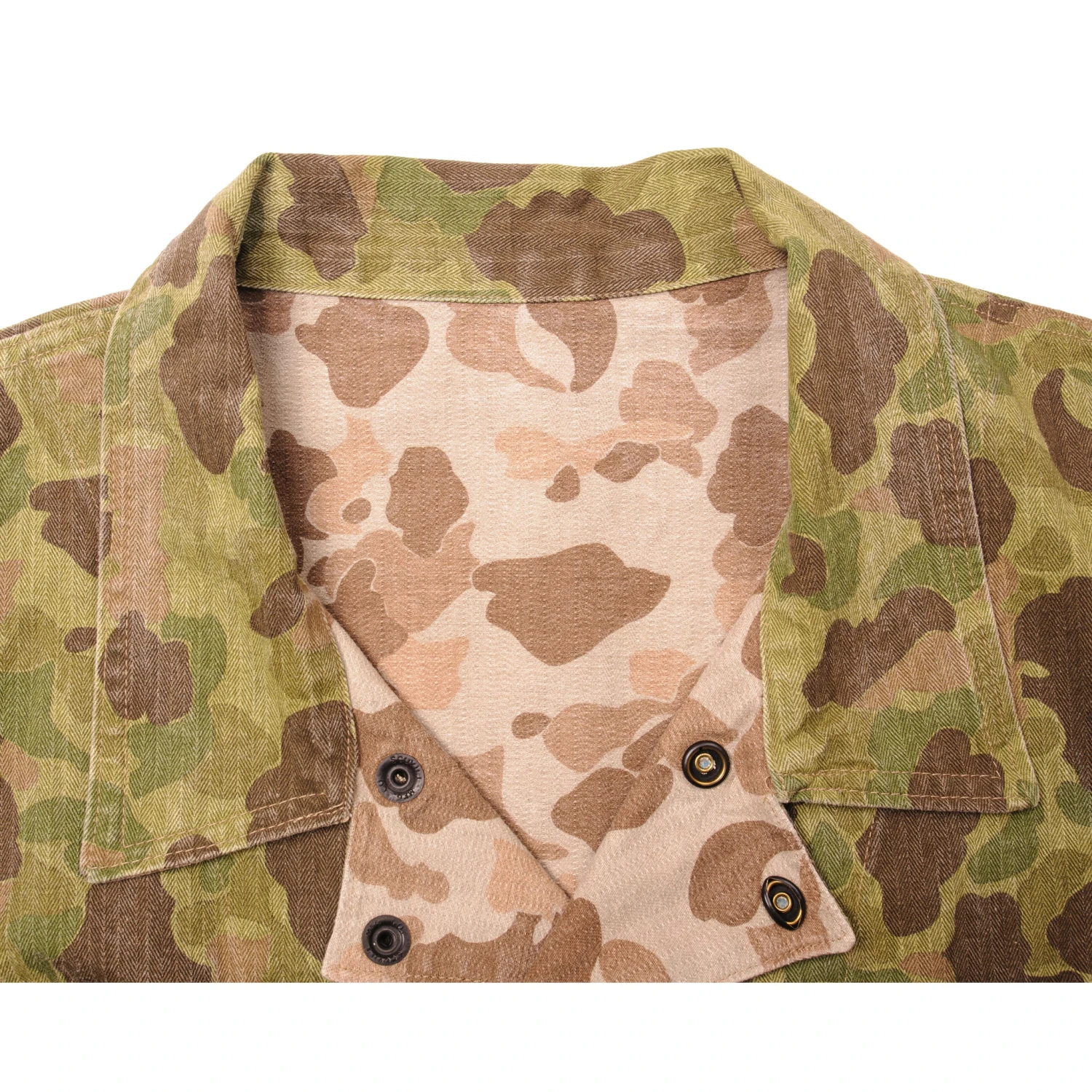 VINTAGE USMC HBT FROGSKIN REVERSIBLE CAMOUFLAGE UTILITY JACKET WW2 ERA SIZE XL(Vintage Usmc Frogskin Reversible Camouflage Utility Jacket Ww2 Era) 4 VINTAGE USMC HBT FROGSKIN REVERSIBLE CAMOUFLAGE UTILITY JACKET WW2 ERA SIZE XL(Vintage Usmc Frogskin Reversible Camouflage Utility Jacket Ww2 Era) - Image 4