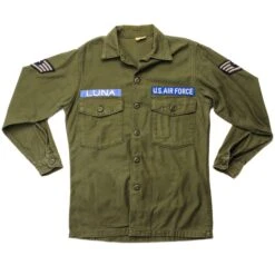 VINTAGE US AIR FORCE UTILITY SHIRT P-64 P64 1967 VIETNAM WAR SIZE 14 1/2 X 31 WITH PATCHES(Vintage Us Air Force Utility Shirt P 64 P64 1967 Vietnam War Size 14 1 2 X 31 With Patches)