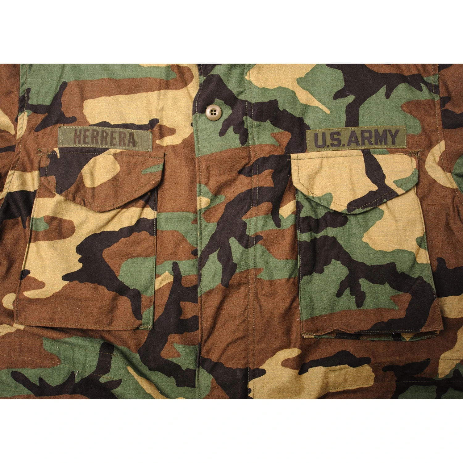 VINTAGE US ARMY M-1965 M65 WOODLAND CAMO FIELD JACKET 1991 SIZE LARGE SHORT(Copy Of Vintage Us Army M 1965 M65 Woodland Camo Field Jacket 1999 Size Medium Regular With Patch) 6 VINTAGE US ARMY M-1965 M65 WOODLAND CAMO FIELD JACKET 1991 SIZE LARGE SHORT(Copy Of Vintage Us Army M 1965 M65 Woodland Camo Field Jacket 1999 Size Medium Regular With Patch) - Image 6