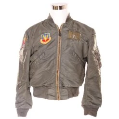 VINTAGE US AIR FORCE L-2B FLIGHT JACKET 1968 VIETNAM WAR SIZE MEDIUM PATCH(Vintage Us Air Force L 2b Flight Jacket 1968 Vietnam War Size Medium)