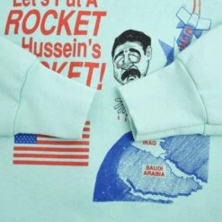 VINTAGE GULF WAR 1991 SWEATSHIRT MEDIUM MADE IN USA(Vintage Lets Put A Rocket In Hussein Pocket Sweatshirt Size Medium Made In Usa) -Rare Gear USA Shop DSC 6223