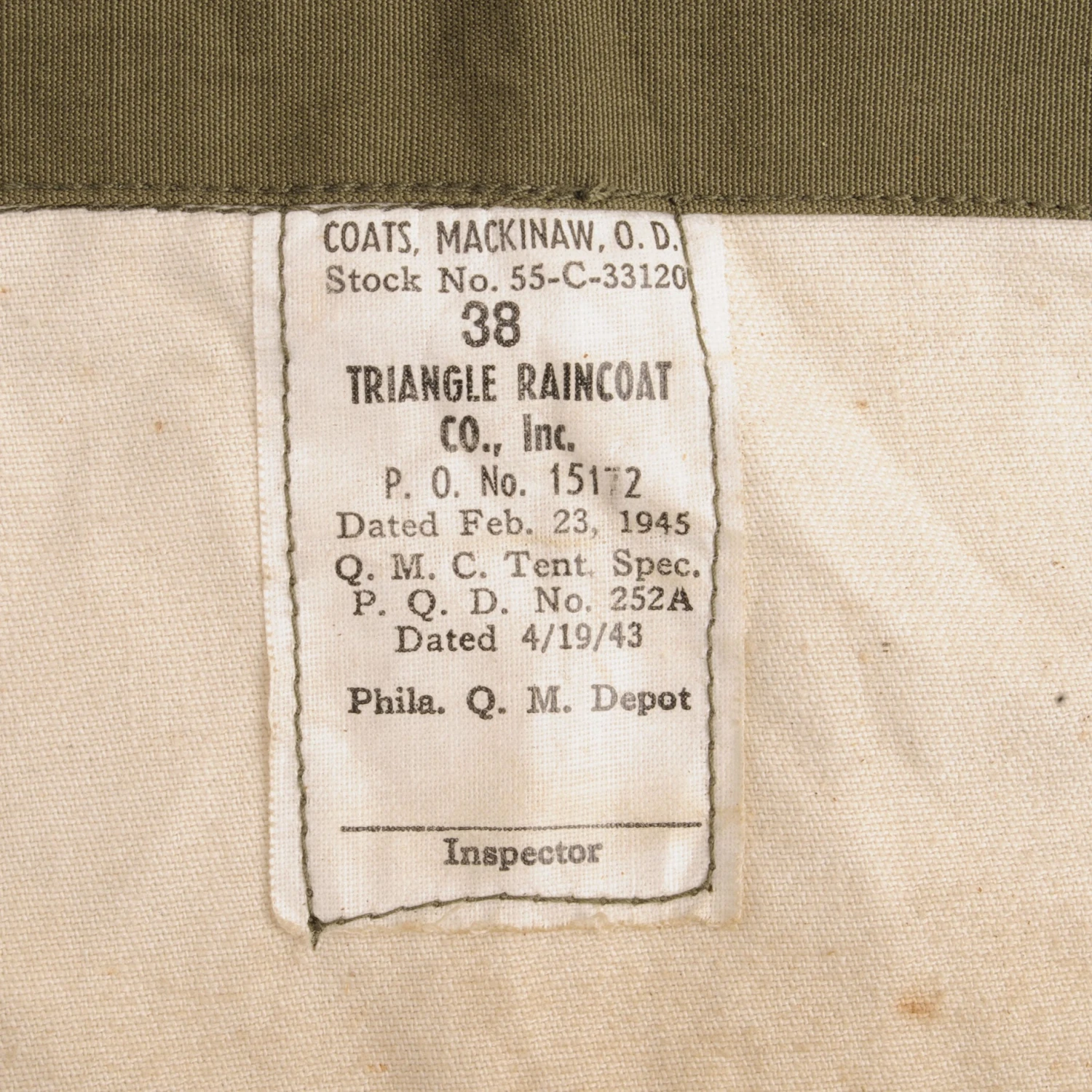 VINTAGE US ARMY MACKINAW COAT JACKET 1945 WW2 SIZE 38(Vintage Us Army Mackinaw Coat Jacket 1945 Ww2 Size 38) 4 VINTAGE US ARMY MACKINAW COAT JACKET 1945 WW2 SIZE 38(Vintage Us Army Mackinaw Coat Jacket 1945 Ww2 Size 38) - Image 4