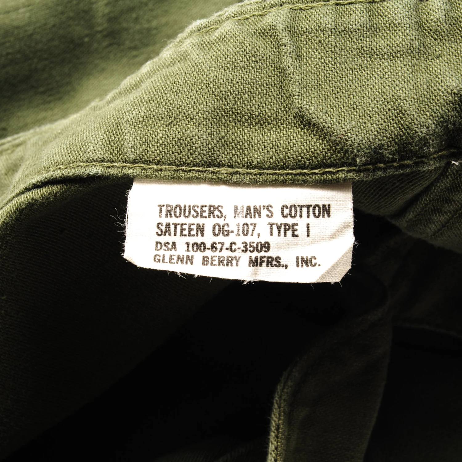 VINTAGE US ARMY UTILITY OG-107 SATEEN TROUSERS PANTS 1967 VIETNAM WAR SIZE W37 L25(Vintage Us Army Utility Trousers Pants 1967 Vietnam War Size W37 L25) 3 VINTAGE US ARMY UTILITY OG-107 SATEEN TROUSERS PANTS 1967 VIETNAM WAR SIZE W37 L25(Vintage Us Army Utility Trousers Pants 1967 Vietnam War Size W37 L25) - Image 3