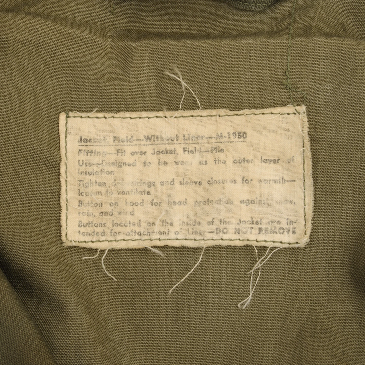 VINTAGE US ARMY M50 FIELD JACKET 1951 KOREAN WAR SIZE SMALL REGULAR(Vintage Us Army M50 Field Jacket 1951 Korean War Size Small Regular) 4 VINTAGE US ARMY M50 FIELD JACKET 1951 KOREAN WAR SIZE SMALL REGULAR(Vintage Us Army M50 Field Jacket 1951 Korean War Size Small Regular) - Image 4