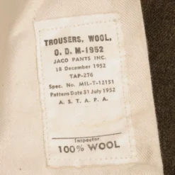 VINTAGE US ARMY M52 FIELD WOOL TROUSERS PANTS 1952 KOREAN WAR SIZE 29X29(Vintage Us Army M52 Field Wool Trousers Pants 1952 Korean War Size 29x29) -Rare Gear USA Shop DSC 6491