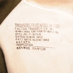 VINTAGE US ARMY FIELD WOOL TROUSERS PANTS M-1951 M51 1953 KOREAN WAR SIZE MEDIUM REGULAR(Vintage Us Army Field Trousers Pants M 1951 M51 1952 Size Medium Regular) -Rare Gear USA Shop DSC 6499 1