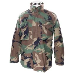 VINTAGE US ARMY M65 WOODLAND CAMO FIELD JACKET 1999 MEDIUM REGULAR(Vintage Us Army M65 Woodland Camo Field Jacket 1999 Medium Regular)