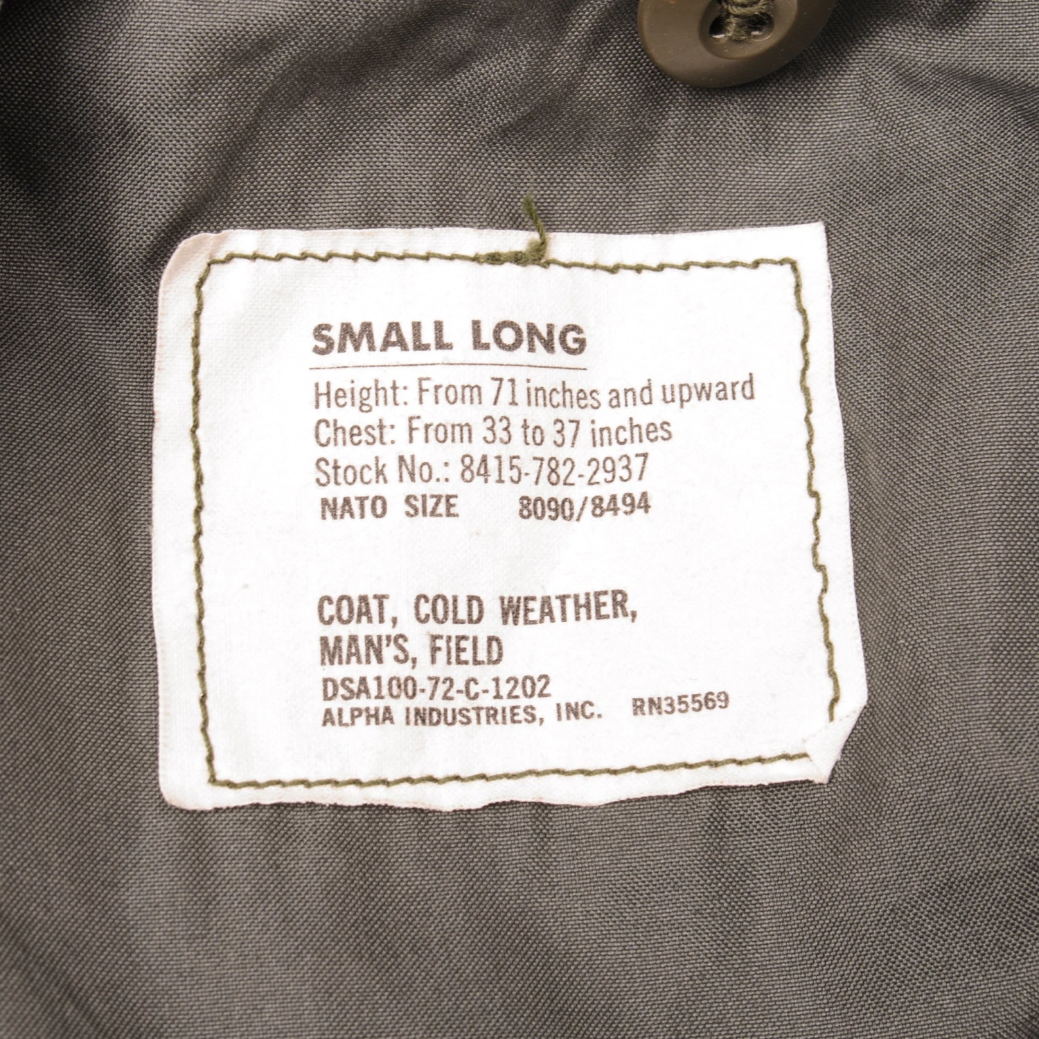 VINTAGE US ARMY M-1965 M65 FIELD JACKET 1972 VIETNAM WAR SIZE SMALL LONG PATCHED WITH LINER(Vintage Us Army M 1965 M65 Field Jacket 1972 Vietnam War Size Small Long Patched With Liner) 5 VINTAGE US ARMY M-1965 M65 FIELD JACKET 1972 VIETNAM WAR SIZE SMALL LONG PATCHED WITH LINER(Vintage Us Army M 1965 M65 Field Jacket 1972 Vietnam War Size Small Long Patched With Liner) - Image 5