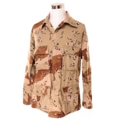 VINTAGE US ARMY CHOC CHIP DESERT CAMOUFLAGE PATTERN COMBAT JACKET 1990 DESERT STORM SIZE LARGE LONG NOS(Vintage Us Army Choc Chip Desert Camouflage Pattern Combat Jacket 1990 Desert Storm Size Large Long)