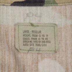 VINTAGE US ARMY WOODLAND CAMO COMBAT JACKET PATCH SPECIAL FORCES 1996 LARGE(Vintage Us Army Woodland Camo Combat Jacket Patch 1996 Size Large Regular) -Rare Gear USA Shop DSC 7050