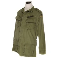 VINTAGE US ARMY TROPICAL COMBAT JACKET 2ND PATTERN 1966 VIETNAM WAR SIZE LARGE REGULAR WITH PATCHES(Vintage Us Army Tropical Combat Jacket 2nd Pattern 1966 Vietnam War Size Large Regular With Patches)