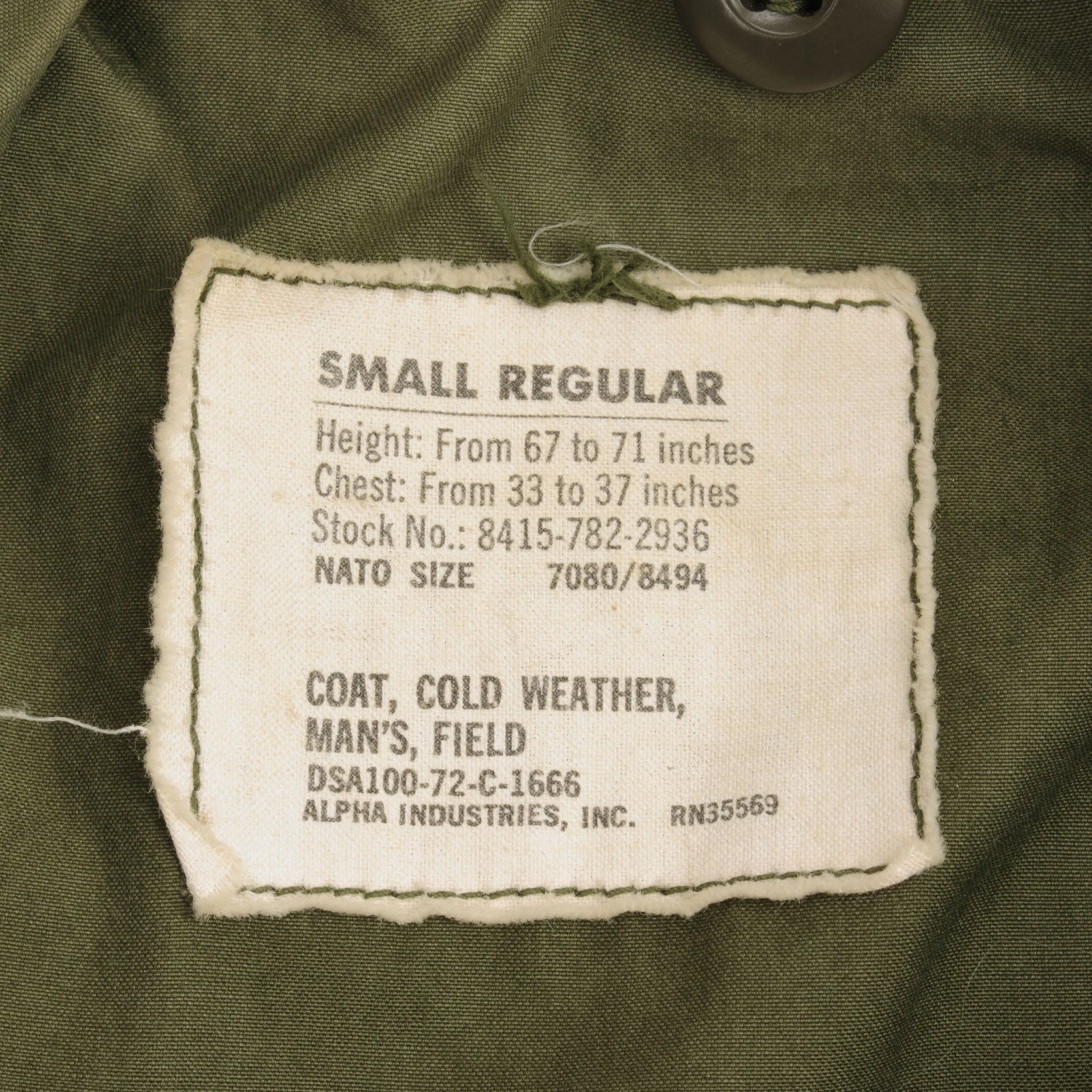 VINTAGE US ARMY M65 ALPHA IND FIELD JACKET 1972 VIETNAM WAR SIZE SMALL REGULAR(Vintage Us Army M65 Alpha Ind Field Jacket 1972 Vietnam War Size Small Regular) 4 VINTAGE US ARMY M65 ALPHA IND FIELD JACKET 1972 VIETNAM WAR SIZE SMALL REGULAR(Vintage Us Army M65 Alpha Ind Field Jacket 1972 Vietnam War Size Small Regular) - Image 4