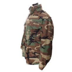 VINTAGE US ARMY M65 WOODLAND CAMO FIELD JACKET PATCHED 1999 LARGE REGULAR(Vintage Us Army M 1965 M65 Woodland Camo Field Jacket 1999 Large Regular 1)