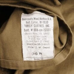 VINTAGE US ARMY M-1939 OVERCOAT WOOL COAT 1942 WW2 SIZE 36R(Vintage Us Army M 1939 Overcoat Wool Coat 1942 Ww2 Size 36r) 12 VINTAGE US ARMY M-1939 OVERCOAT WOOL COAT 1942 WW2 SIZE 36R(Vintage Us Army M 1939 Overcoat Wool Coat 1942 Ww2 Size 36r) -Rare Gear USA Shop DSC 7518