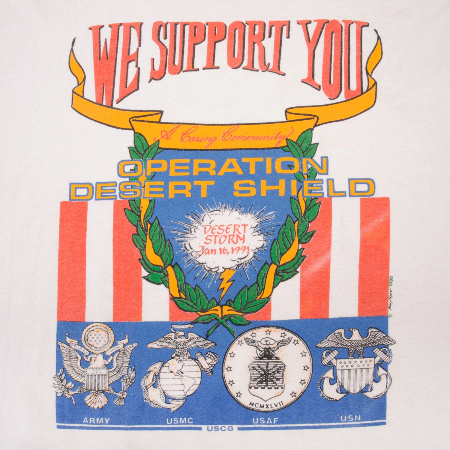 VINTAGE OPERATION DESERT STORM TEE SHIRT 1991 SIZE XL MADE IN USA(Vintage Operation Desert Storm Tee Shirt 1991 Size Xl Made In Usa) 6 VINTAGE OPERATION DESERT STORM TEE SHIRT 1991 SIZE XL MADE IN USA(Vintage Operation Desert Storm Tee Shirt 1991 Size Xl Made In Usa) - Image 6