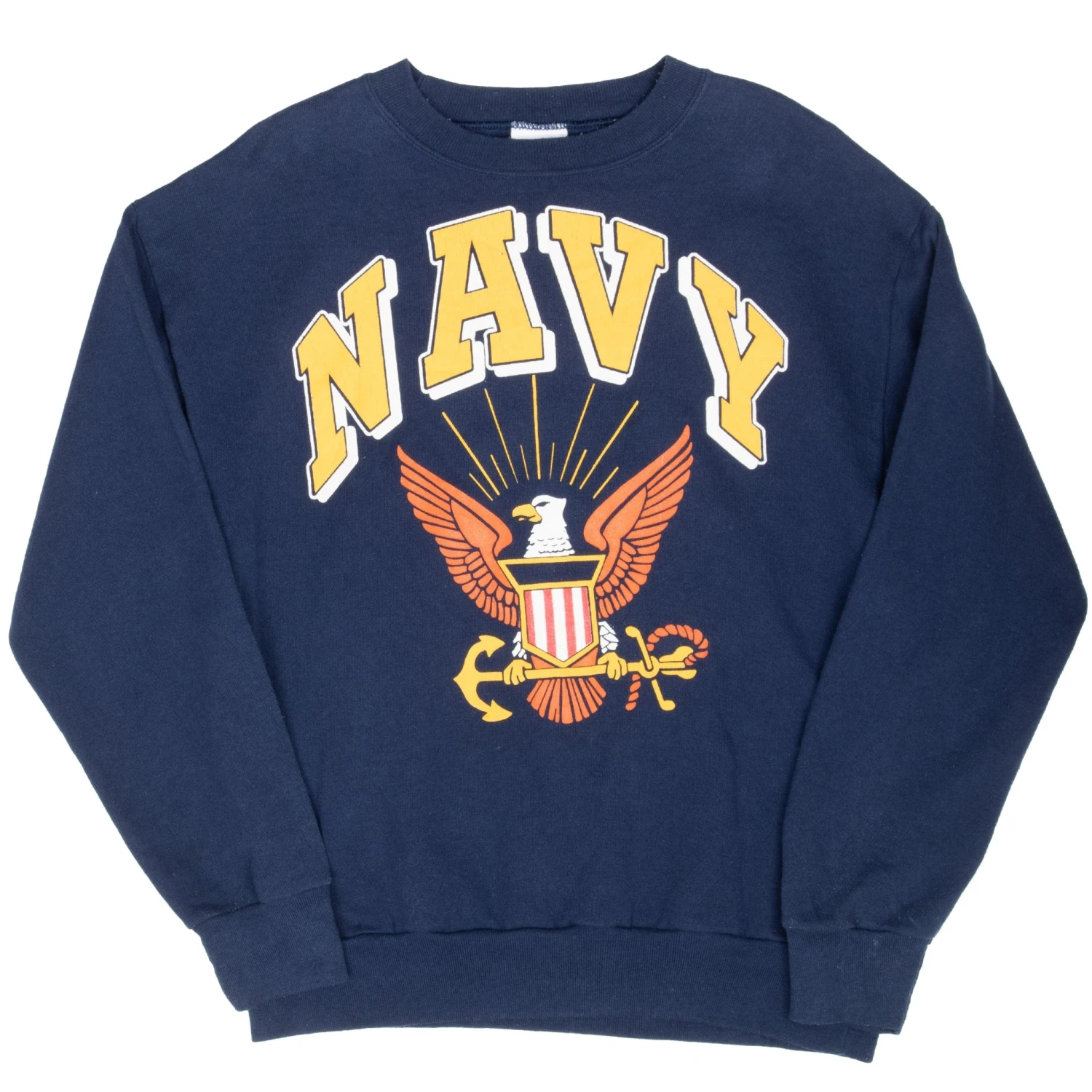 VINTAGE USN US NAVY BLUE SWEATSHIRT 1990S LARGE MADE IN USA(Vintage Usn Us Navy Blue Sweatshirt 1990s Large Made In Usa) 2 VINTAGE USN US NAVY BLUE SWEATSHIRT 1990S LARGE MADE IN USA(Vintage Usn Us Navy Blue Sweatshirt 1990s Large Made In Usa) - Image 2